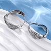Brass Twist Hoop Earrings EJEW-R025-30P-2
