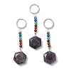 Gemstone Hexagon Pendant Keychain G-Z033-02-2