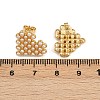 Brass ABS Plastic Pearl Heart Stud Earrings EJEW-L275-14G-03-5