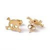 304 Stainless Steel Tiny Hollow Out Skull Stud Earrings for Women STAS-A065-06G-2