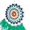 Iron Woven Web/Net with Feather Pendant Decorations AJEW-B017-14-3