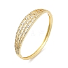 Brass Micro Pave Clear Cubic Zirconia Hinged Bangles for Women BJEW-H202-01G-4