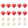 Heart Alloy Enamel Charms ENAM-YW0002-85A-1