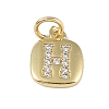 Rack Plating Brass Micro Pave CLear Cubic Zirconia Charms KK-E110-14G-H-1