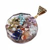 Transparent Epoxy Resin Alchemy Pendants RESI-T049-09-3