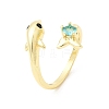 Brass Micro Pave Cubic Zirconia Cuff Rings for Women RJEW-K312-01A-G-4