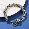 9MM 201 Stainless Steel Skull Byzantine Chain Bracelets for Men Women BJEW-B143-07ASP-2