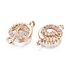 Brass Micro Pave Clear Cubic Zirconia Links Connectors KK-S359-153-RS-3