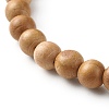Natural Wood Beads Stretch Bracelets BJEW-JB06629-5