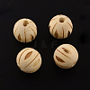 Undyed Natural Wood Round Beads X-WOOD-R253-21-LF-1