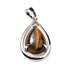 Natural Tiger Eye Pendants G-B033-04P-14-2