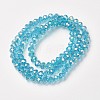 Electroplate Transparent Glass Beads Strands EGLA-A034-T6mm-T09-2