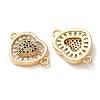 Brass Pave Colorful Cubic Zirconia Connector Charms CU-CBA4579-02G-E-3