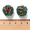 Christmas Theme Polymer Clay Rhinestone Beads with Resin RESI-Z045-01B-3