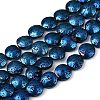 Electroplated Natural Lava Rock Beads Strands G-K388-01A-3