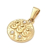 Textured 304 Stainless Steel Pendants STAS-A140-02G-3-2