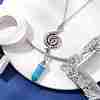 Synthetic Turquoise Pendants Necklace NJEW-JN04694-02-3