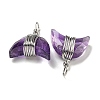 Natural Amethyst Copper Wire Wrapped Pendants G-B079-01P-06-2