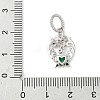925 Sterling Silver Pave Green Cubic Zirconia Flower Pendants STER-G047-01B-3