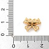 Brass Pave Clear Cubic Zirconia Slide Charms KK-Z072-13G-02-3