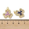 Brass Micro Pave Clear Cubic Zirconia Pendants KK-C045-30G-3