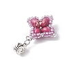 Dyed Synthetic Imperial Jasper & Glass Seed Beaded Star European Dangle Charms PALLOY-MZ00693-02-4