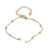 2Pcs 2 Colors 304 Stainless Steel Round Ball Cable Chain Bracelet Making AJEW-JB01331-4