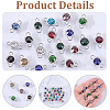 48Pcs 12 Colors Faceted Glass Flat Round Connector Charms FIND-SC0023-35-6