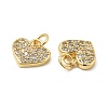 Brass Micro Pave Clear Cubic Zirconia Charms KK-E068-VB163-2