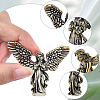 3Pcs 3 Styles Brass Angel Display Decorations DJEW-SP0001-48-6