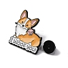 Creative Cartoon Cute Corgi Dog I Woof You Zinc Alloy Brooches JEWB-U001-01M-3