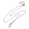 304 Stainless Steel Teardrop Pendant Cable Chain Necklaces for Women NJEW-A038-01P-4