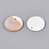 Natural Freshwater Shell Disc Charms BSHE-T014-42A-2