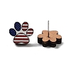 Independence Day Wood Stud Earrings EJEW-D108-01B-1