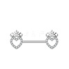 304 Stainless Steel Clear Cubic Zirconia Nipple Bar WGA11FA-01-1