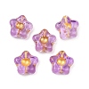 Electroplate and Golden Metal Enlaced Glass Beads EGLA-T029-02H-1