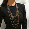 Bohemian Style Plastic Long Bicone Beads Multi Layered Necklaces for Women's Daily Parties DF6907-3-2