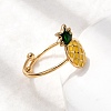 Adjustable 304 Stainless Steel Enamel Cuff Rings for Women RJEW-B152-01G-02-3