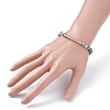 Round Natural Hawk's Eye Beads Stretch Bracelet for Girl Women BJEW-JB07151-01-3