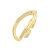 Brass Micro Pave Clear Cubic Zirconia Cuff Rings for Women RJEW-U043-13G-4