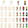 36Bags 9 Styles Unfinished Wooden Flower for Painting Arts WOOD-CJ0002-76-1