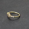 Brass Micro Pave Clear Cubic Zirconia Finger Rings FS-WGF1294-03-4