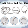 SUNNYCLUE 8Pcs 2 Colors Adjustable Brass Finger Ring Components KK-SC0003-93-2