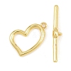 Heart Brass Toggle Clasps KK-G548-43G-01-3