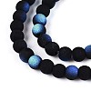 Frosted Opaque Glass Beads Strands GLAA-T032-P4mm-MBB01-3