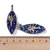 Dyed Natural Lapis Lazuli Gold Sun Pattern Pendants G-L524-14P-06-3