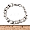 201 Stainless Steel Cuban Link Chains Bracelets for Women Men STAS-T077-19A-04P-5