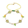 3Pcs 3 Styles Glass Seed Beads & Lampwork Beads Braided Bead Bracelets for Women BJEW-MZ00212-3