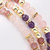 Round Gemstone Stretch Bracelets Sets BJEW-JB09131-5