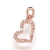 Brass Micro Pave Cubic Zirconia Pendants ZIRC-K070-39-2